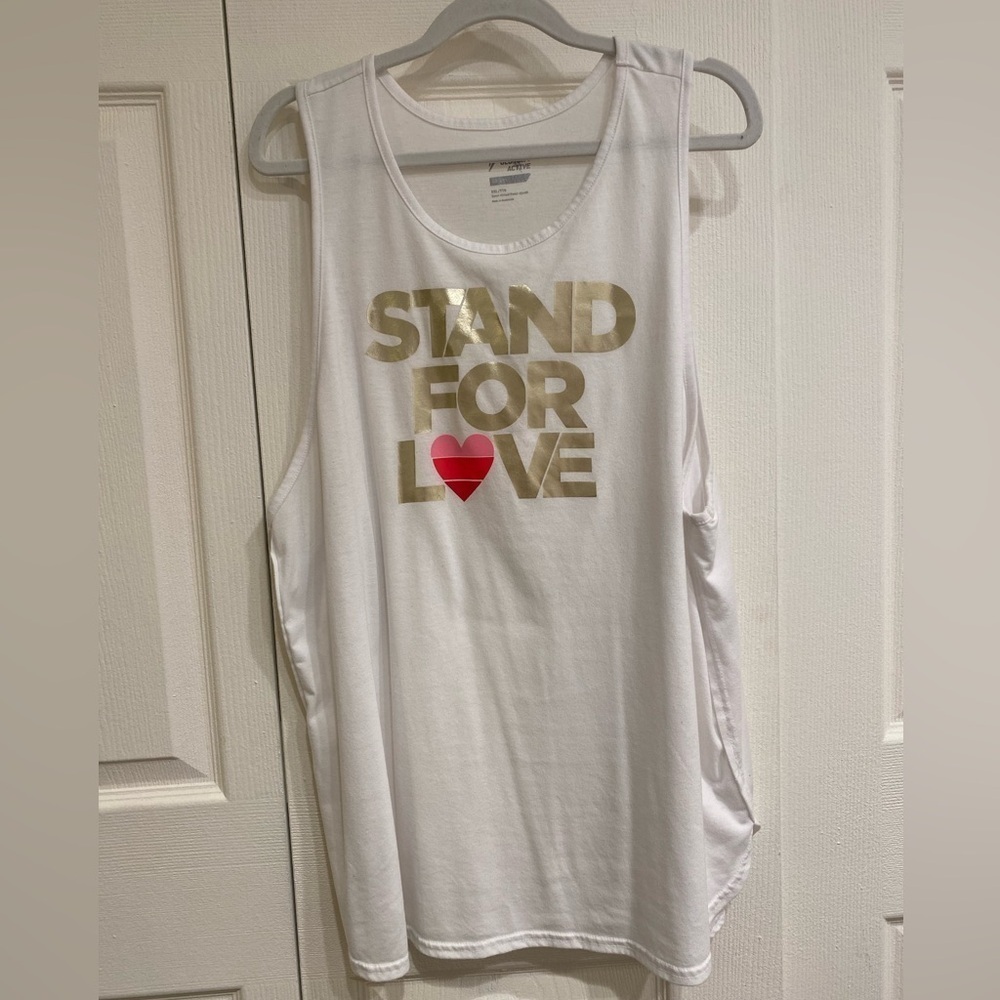 Old Navy XXL Pride Activewear White Sleeveless Tank Top